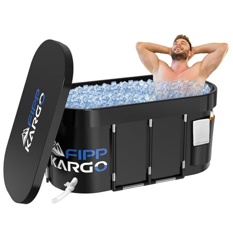 Ice Bath Tub for Athletes - 129 Gal Cold Plunge Tub for Recovery, Portable Bathtub Adult, Outdoor Large Oval Ice Plunge for Ice Bath, Cold Tub for Home, Gyms, Indoor, and Cold Water Training