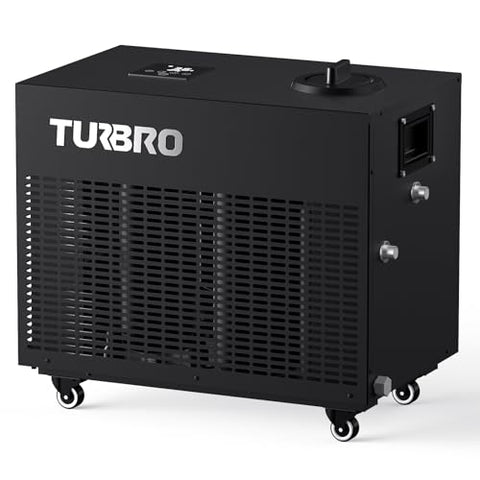 TURBRO 1 HP 9,300BTU, Cold Plunge Chiller, Smart Ice Bath Water Chiller with Schedule Timer, Dual Filters and Ozone Generator, Wheels, Handles, Insulated Pipes, for Athlete Recovery and Therapy, F85