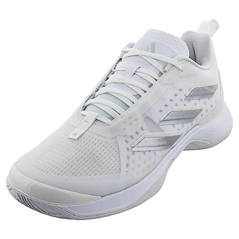 adidas Women's Avacourt Sneaker, White/Silver Metallic/White, 7.5