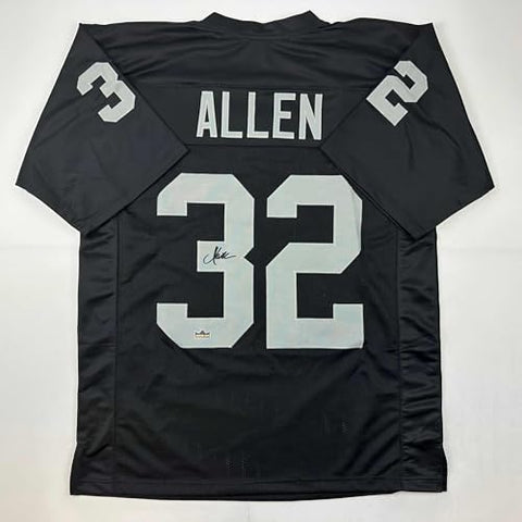 Facsimile Autographed Marcus Allen Oakland Las Vegas Black Reprint Laser Auto Football Jersey Size Men's XL