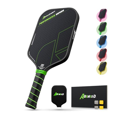 AKS Performance Series Pickleball Paddles - Toray T700 Raw Carbon Fiber Pickleball Paddle with Physical Friction Surface, 16mm Powerful Polymer Core, Good Control & Spin Shots, USAPA Approved - Black