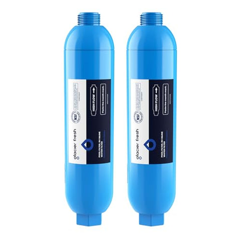 GLACIER FRESH Garden Hose End Pre-Filter for Swimming Pool, Hot Tubs, Spa, Inflatable Pool, Ponds, Greatly Reduces Bad Taste, Odors, Chlorin and Sediment, up to 8,000 Gallons, 2 Pack
