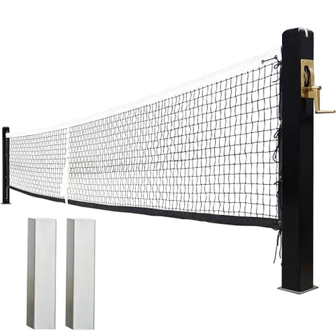 Seliyoo Square Inground Professional Pickleball Net System for Courts,Tournament Grade Heavy Duty Steel Frame USAPA Standard,Pickleball Net Post for Indoor Outdoor Use (34" Height, 22' Width)