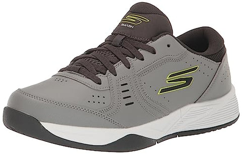 Skechers Men's Viper Court Smash Pickleball Sneaker, Grey/Lime, 11