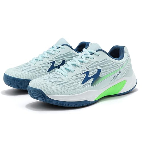 TeeKeeDxl Men's Pickleball Shoes, Tennis & Racquetball Sneakers - All-Court Athletic Shoes with Arch Support & Wide Toe Box (Moonlight White,10)