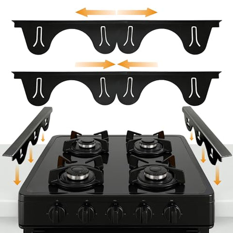 Linda’s Essentials Stainless Steel Stove Gap Covers (2 Pack) Adjustable Length 13.8" to 27.5" Stove Gap Covers Stainless Steel, Steel Adjustable Stove Gap Covers, Counter, Oven & Stove Gap Filler