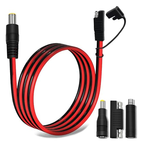 COMeap 6FT 1.8M SAE to DC8mm Male Adapter for Jackery Solar Panel, with Polarity Reverse Adapter DC7909 to DC5525/DC8020 Converter for Explorer/GZ Portable Power Station Solar Generator 14AWG