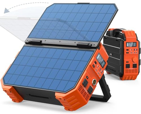 BLAVOR Portable Power Station 1600W (Peak 3200W), Built-in Solar Panel, 1024Wh LiFePO4 Battery, 100W USB-C Fast Charge, Solar Generator for Home Backup, Camping, Power Outages & RV
