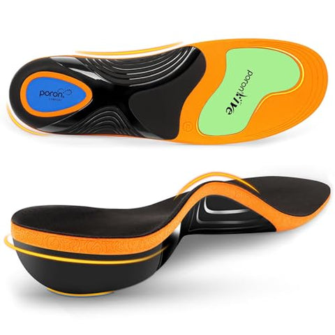 Work Boot Insoles for Standing All Day, High Arch Support Orthotic Shoe Inserts Relief Plantar Fasciitis, Flat Feet, Achilles Tendonitis - Women Men Memory Foam Walk Running Insoles - XL(Men's 11-12)