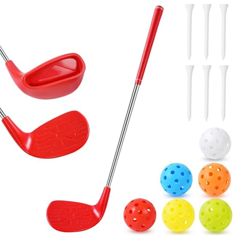 26" Backyard Golf Club Set with Oversize Heads Golf Balls Bucket Golf Game Chipping Clubs for Outdoor Yard Training Practice Gift (Right Hand) (26in/Kids (3-8))
