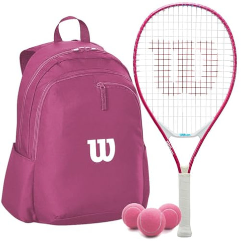 Wilson Ultra Power Jr Tennis Racquet (Pink) Bundled with a Wilson Advantage 2.5 Tennis Backpack – Optional Accessories