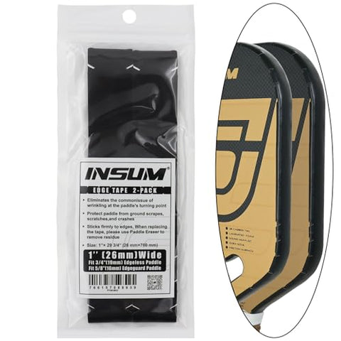 INSUM Pickleball Paddle Edge Guard Tapes Protection Tapes, Pre-Cut V, 20/23/26mm Width Protective Tapes for All Thickness Edges