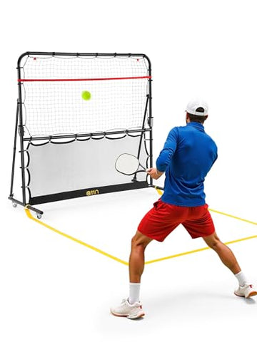 A11N SPORTS Pickleball Rebounder with Adjustable Angles & 360° Wheels – Practice Rebounder for Forehand, Backhand, Dinks, Volleys – Ideal for Indoor Garage or Outdoor Driveway