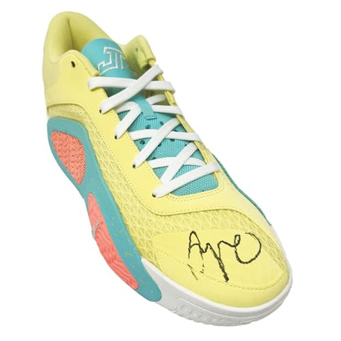Jayson Tatum Signed Nike Jordan 2 Pink Lemonade Sneaker R Shoe FANATICS - Autographed NBA Sneakers