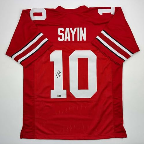 Facsimile Autographed Julian Sayin Ohio State Red Reprint Laser Auto College Football Jersey Size Men's XL