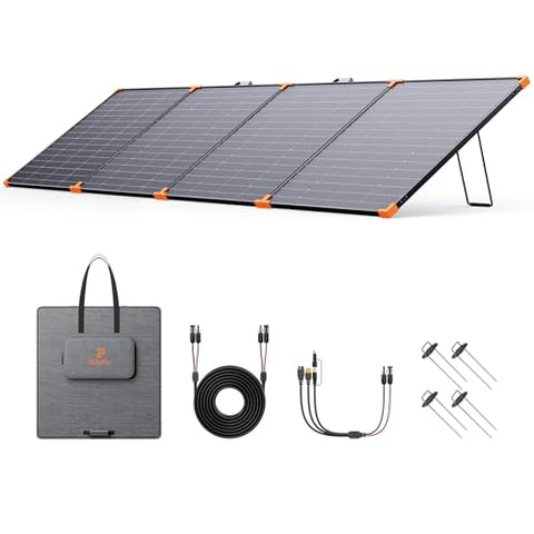 ZOUPW 450W Portable Solar Panel,38V N-Type 16BB 25% High Efficiency Foldable Solar Charger for EcoFlow Delta/Anker C1000/C1000 Gen2/Bluetti Elite 100,IP68 Waterproof for Offgrid RV Home Backup