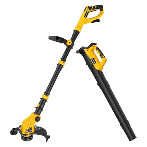 Cordless Weed Eater and Leaf Blower Combo Compatible with Dewalt 20V Max Battery(Battery Not Included), 12 Inch Weed Trimmer/String Trimmer with Auto-Feed, Lightweight 20V Leaf Blower Cordless