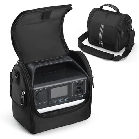 OCXLLEATLY Portable Power Station Carry Case Compatible with Anker PowerHouse 521-256Wh | 200W, Soft Storage Bag for Solar Generator, Charging Cable and Accessories
