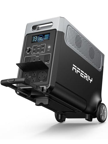 AFERIY 3840Wh Portable Power Station,120V AC Outlets x 5,2.5H Fast Charge,3600W LiFePO4 Battery Power Station,Solar Generator for Home Use,Outdoor Camping,Power Outage,Camping,RV,Emergencies