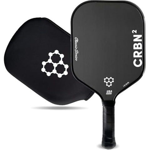 CRBN Pickleball - CRBN2 Paddle - Carbon Fiber Pickleball Paddle with Honeycomb Poly Core - Perfect Balance of Power & Control - 16mm, White