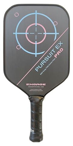 Engage Pursuit Pro EX Pickleball Paddle – Widebody Shape, Raw Carbon Fiber Face, 13mm Control Pro “Black” Core, Vortex Barrier Edge Technology – Jessie Irvine Signature – Lightweight