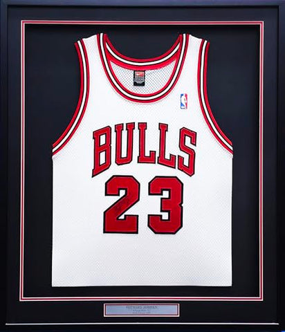 Michael Jordan Autographed Framed White Jersey "Best Wishes" JSA #YY39497