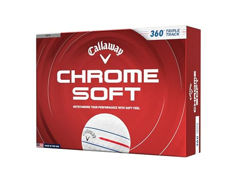 Callaway Golf Chrome Soft 2026 Golf Balls(360 White Triple Track,One Dozen)