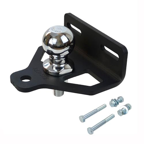 REDTEE Heavy Duty Zero Turn Lawn Mower Hitch-8mm Thick Steel, Bolt on Trailer Hitch, Universal Fit for 2.5"-5.0" Hole Centers, Versatile Chain Slot Design, 2" Hitch Ball & Bolt Hardware Included