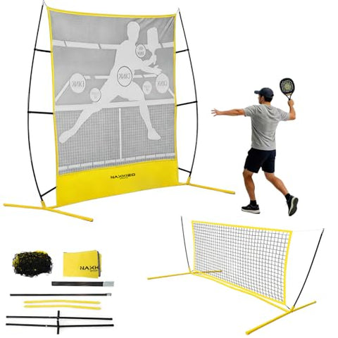 NaxKizo 2026 Upgraded Pickleball Practice Rebounder Net, 6FT Pickleball Training Equipment with Metal Frame, Pickle Ball Rebounder for Outdoor Indoor, Pickle Ball Trainer for Dink Volley Training