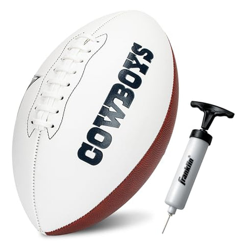 Franklin Sports NFL Dallas Cowboys Autograph Football - Official Size White Panel Souvenir Football for Autographs + Signatures - NFL Team Fan Shop Memorabilia Ball for Display