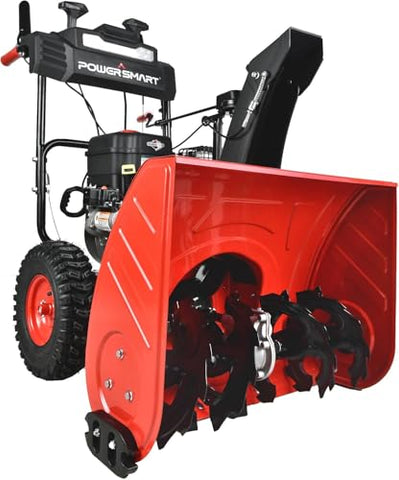 PowerSmart 26-Inch Self-Propelled Gas Snow Blower, Powered by B&S 208cc Engine, Electric Start, 13-Inch Snow Tires, Handle Warmer, Two-Stage Snow Blowers with LED Lights