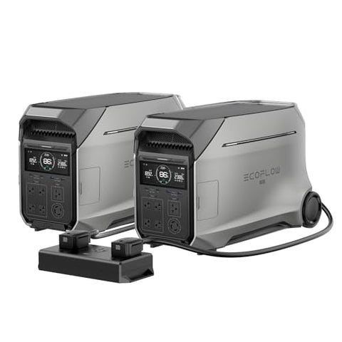 EF ECOFLOW 8kWh Home Battery Backup: 2 DELTA Pro 3 with 50 Amp Hub, 120/240V 8000W AC Output, Solar Generator for Home Use, Camping Accessories, Emergencies, Power Outages, RVs