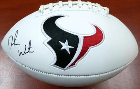 Deshaun Watson Autographed White Logo Football Beckett BAS Stock #122067