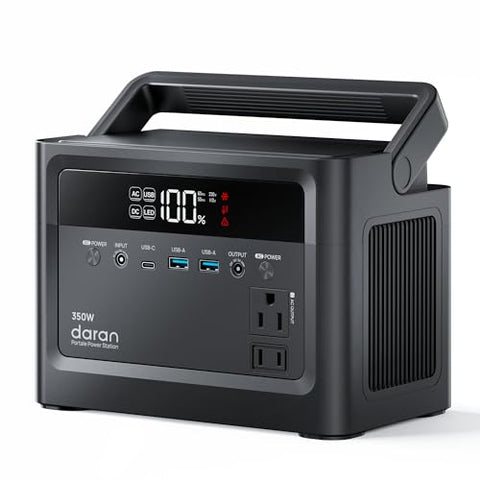 2026 Portable Power Station 230.4Wh LiFePO4 Battery, 350W Power Bank with AC Outlet 110V/ 700W Surge, Solar Generator Fast Charging for Hurricane Emergency, Laptop, Camping, RV, Off-Grid Living