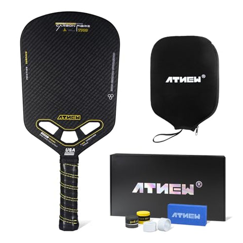 Pickleball Paddles T700 3K Carbon Fiber Picklebll Paddle with Aero Throat Edgeless Designed 16MM Thermoformed Pickleball Racket USAPA Approved