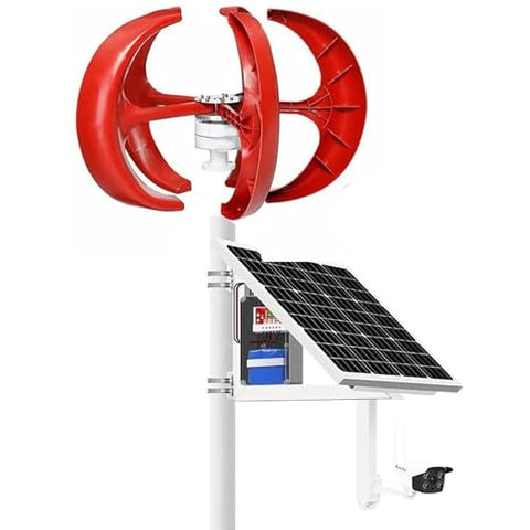 5000W Wind Turbine Generator Kit - 12V/24V/48V Vertical 5-Blade DC Generator for Home, Chalet, Hybrid Solar & Wind Energy Solutions - Efficient Power Generation