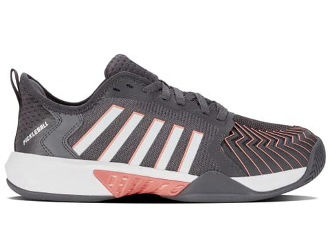 K-Swiss Women's Pickleball Supreme Shoe, Asphalt/White/Peach Amber, 8 M