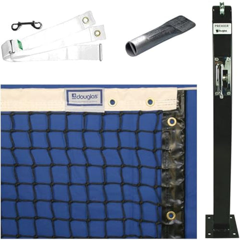 Do It Tennis Champion Court Equipment Pickleball Package – Black (Includes Standard Size Net, Surface Mount Posts, Center Strap and Pipe Anchor)