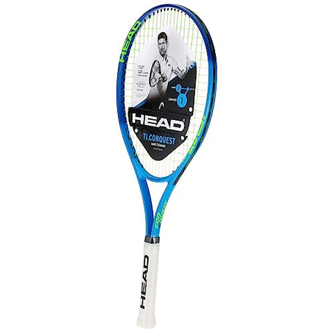 HEAD Ti. Conquest Tennis Racquet, Nano Titanium Technology, Oversized 108 sq in Head, Lightweight O-Beam Construction, Pre-Strung Beginner & Recreational Tennis Racquet, 4 1/4 Inch Grip