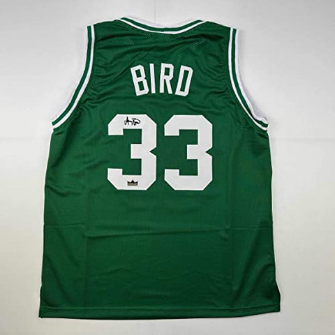 Facsimile Autographed Larry Bird Boston Green Reprint Laser Auto Basketball Jersey Size Men's XL