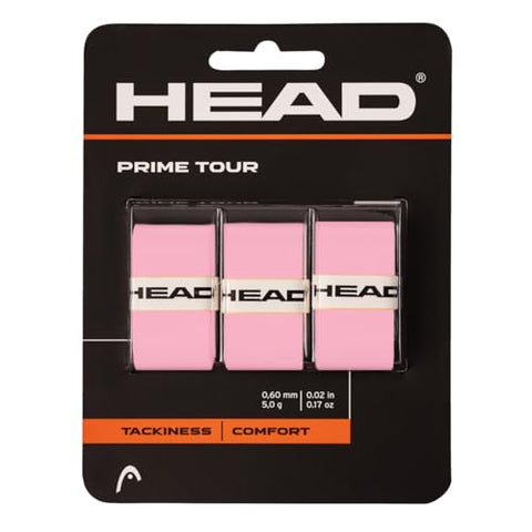 HEAD Prime Tour Tennis Racquet Overgrip 3 Pack (Pink)