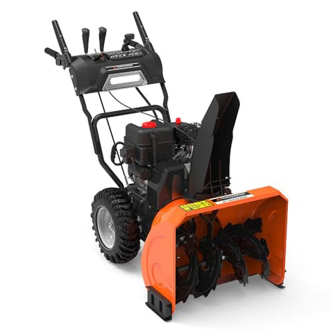 Yard Force More Info YF24-DS21-GSB2 24" Dual-Stage Snow Blower, 208cc Briggs & Stratton Engine, Electric Start, Clears 21” Deep Snow, LED Light
