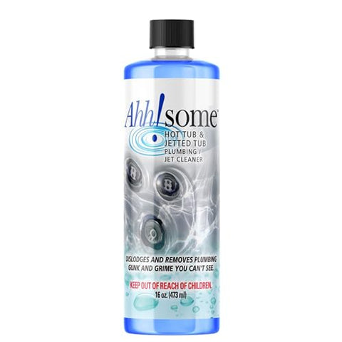 AhhSome Jetted Tub & Hot Tub Cleaner, Powerful Spa Bath Cleaning Solution for Jacuzzis & Whirlpools,16 oz (8 Treatments), Professional Grade Septic Safe Solution for Hot Tubs, Made in USA