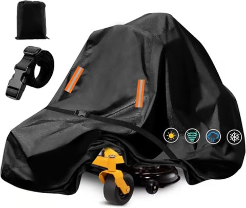Outdoor Zero-Turn Mower Cover Waterproof,Heavy Duty 600D Tearproof Anti-UV, Universal Fit Riding Lawn Tractor Covers Up to 60" Decks,All Season Using, Windproof Nylon Buckle,79"Lx46"Wx55"H-Premium