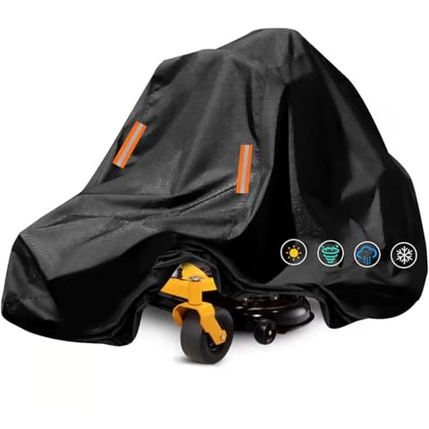 Zero-Turn Mower Cover Waterproof Outdoors,Anti-UV 210D Polyester ,Universal Fit Riding Lawn Tractor Covers Up to 60" Decks,Against UV,Dust,Dirt,Wind for All Weather Use,79"Lx46"Wx55"H-Basics