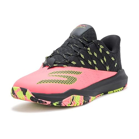 Skechers Men's Viper Court Rally Pickleball Sneaker, Coral/Multi, 9.5