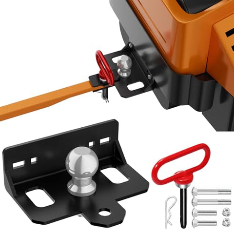 Upgraded Zero Turn Lawn Mower Hitch with 2" Hitch Ball & Hitch Pin, 6mm Thicker Heavy Duty Steel Bolt On Trailer Hitch, Compatible with Many Models Lawn Mower, Tractor, Trailer, Golf Cart, ATV Etc.