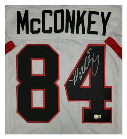 Ladd McConkey College Style Autographed Custom Georgia White Jersey wsignature only Beckett COA