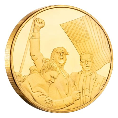 Donald Trump Fighting for America Coin,Trump Never Surrender Coin, Trump Collectibles Assassinated Shooting Coins, Trump Gifts Medals Home Decoration