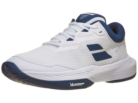 Babolat Men's SFX4 All Court Tennis Shoes (White/Estate Blue, US Footwear Size System, Adult, Men, Numeric, Medium, 9)
